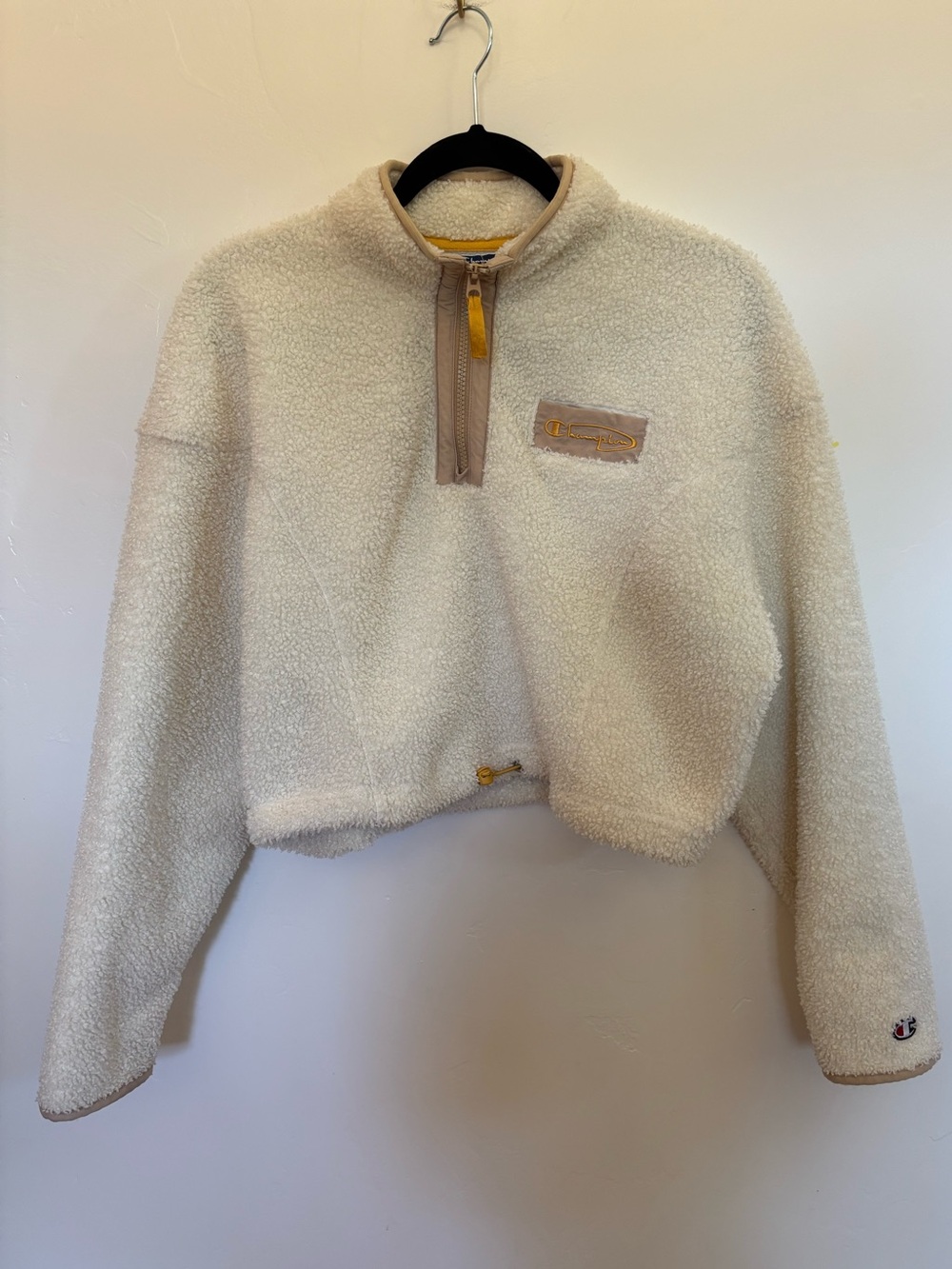 Cozy Sherpa Half-Zip Pullover Sweater - Cream